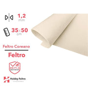 Feltro coreano Panna certificato EN71 1,2 mm COD803