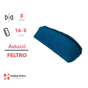 Astucci in feltro Turchese Scuro 3mm 16x5cm COD.2301