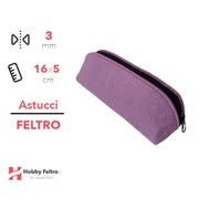 Astucci in feltro Rosa Lilla 3mm 16x5cm COD.68