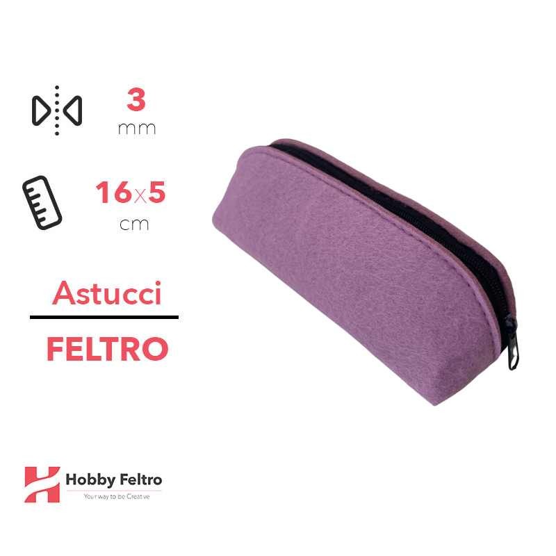 Astucci in feltro Rosa Lilla 3mm 16x5cm COD.68