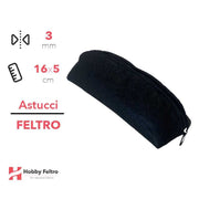 Astucci in feltro Nero 3mm 16x5cm COD.33