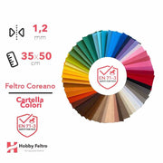 Cartella Colori Feltro Coreano 1,2mm 54 disponibilità