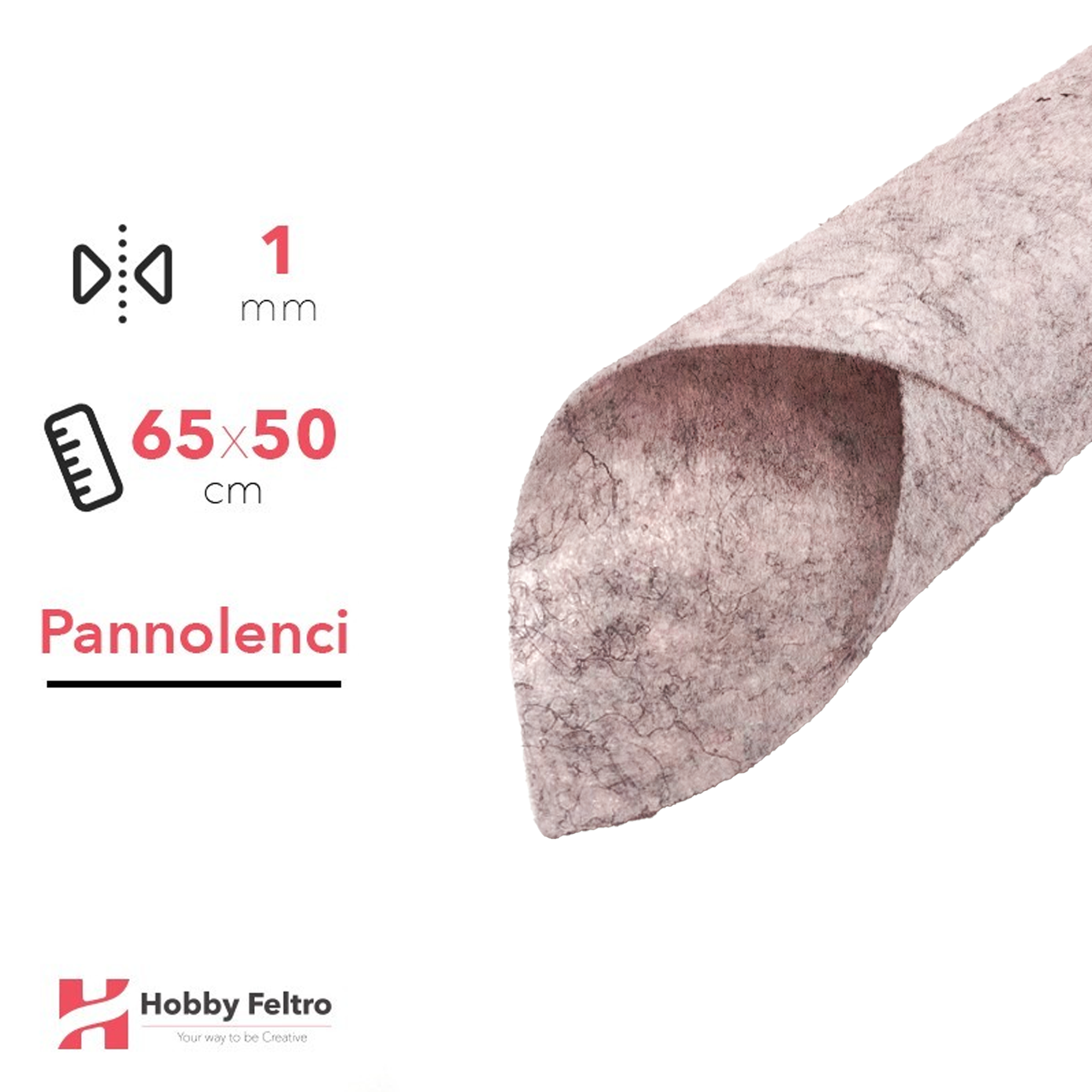 Pannolenci Antico Melange 65x50cm 1mm - COD.53