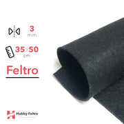 Feltro 35x50cm 3mm Nero Lucido COD.33