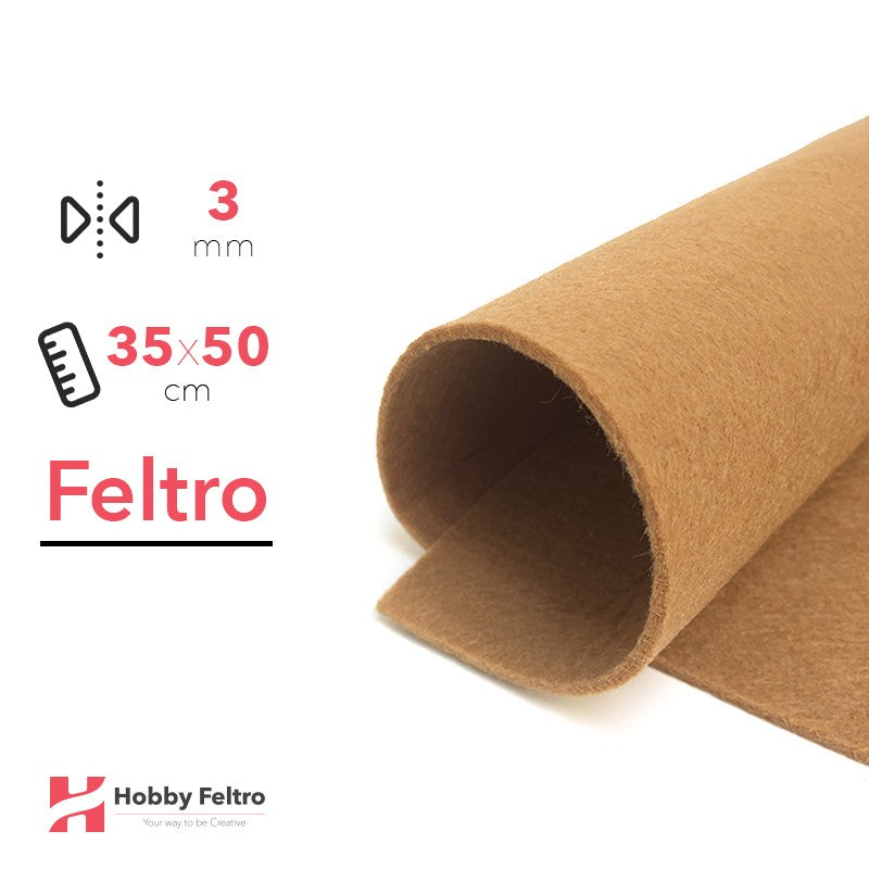 Feltro 35x50cm 3mm Marroncino Cammello COD.39