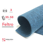 Feltro 35x50cm 3mm Blu Pavone COD.54