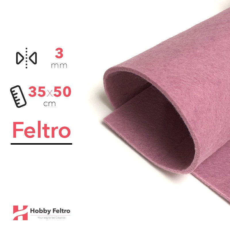 Feltro 35x50cm 3mm Rosa Incarnato Prugna COD.68