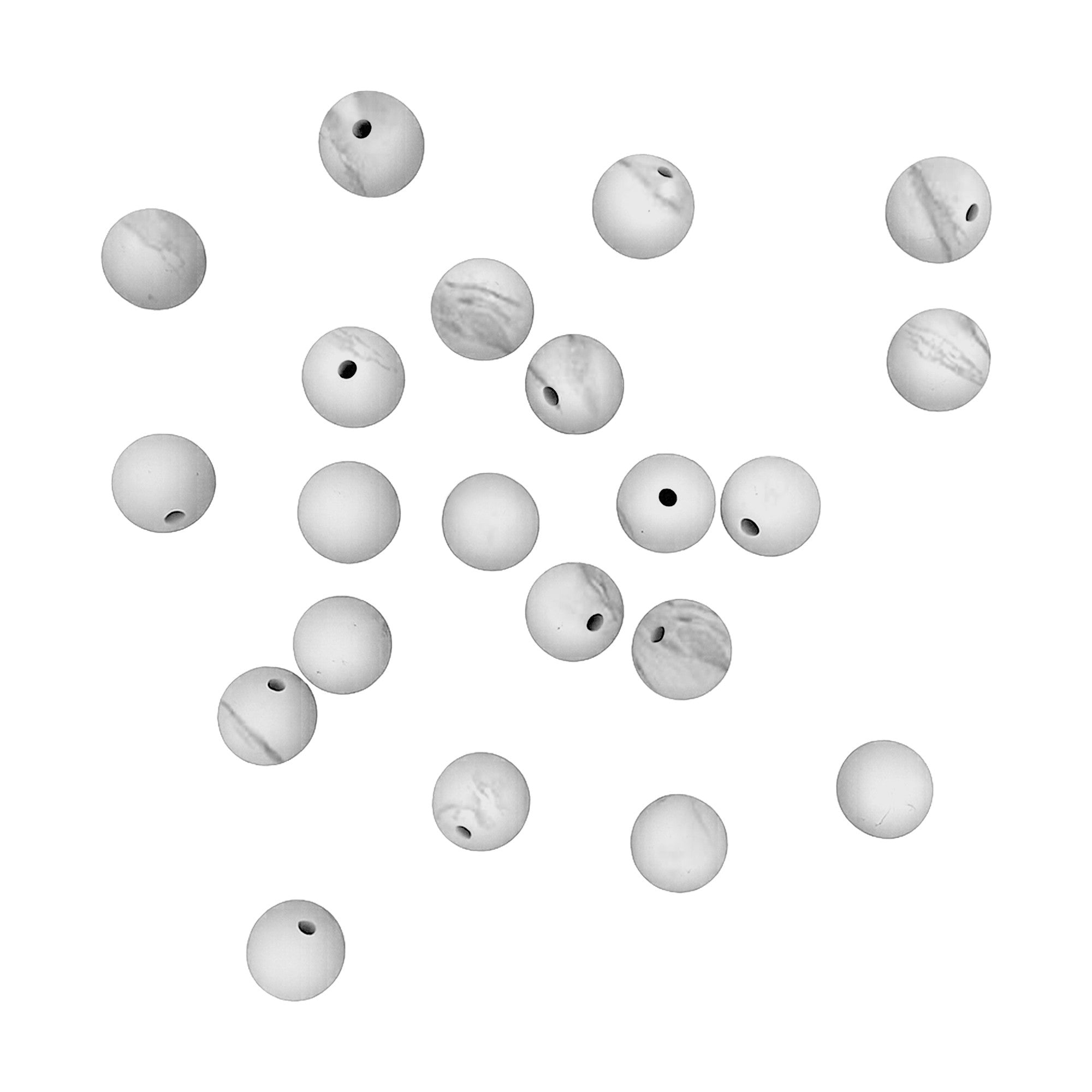 perlina silicone alimentare marmo bianco 12 mm dentizione