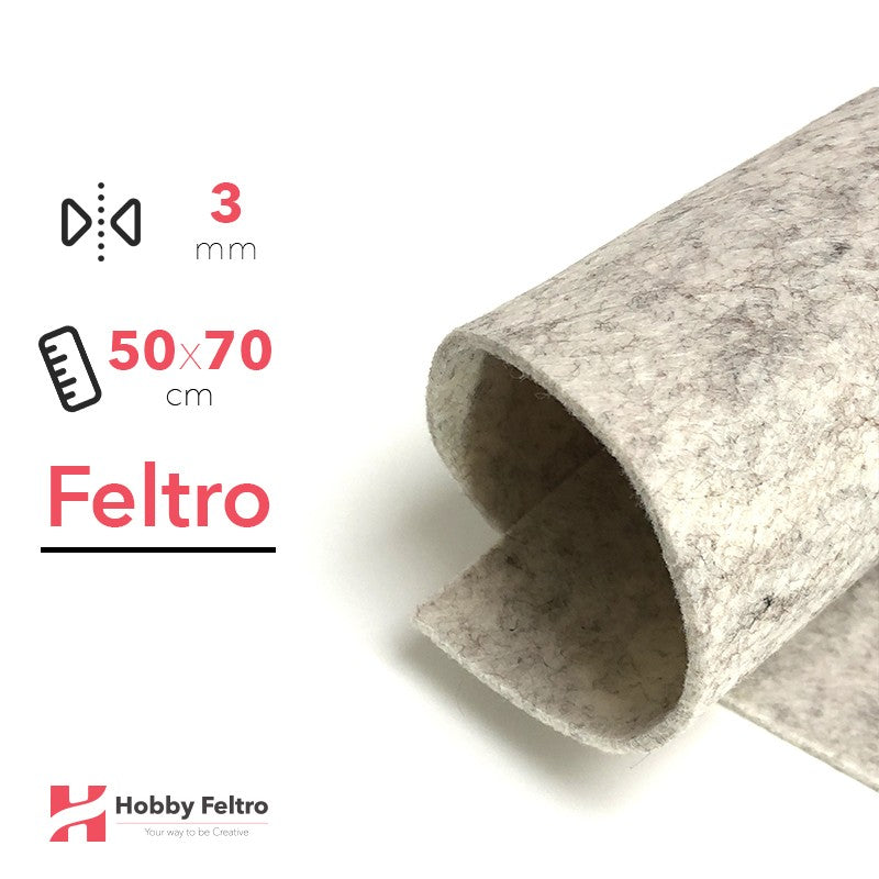 Feltro 50x70cm 3mm Grigio Lana Chiaro COD.36
