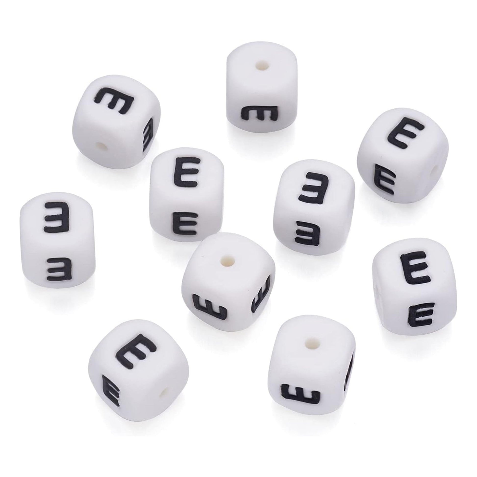 lettera alfabeto E in silicone alimentare 12mm per portachiavi e scritte personalizzate