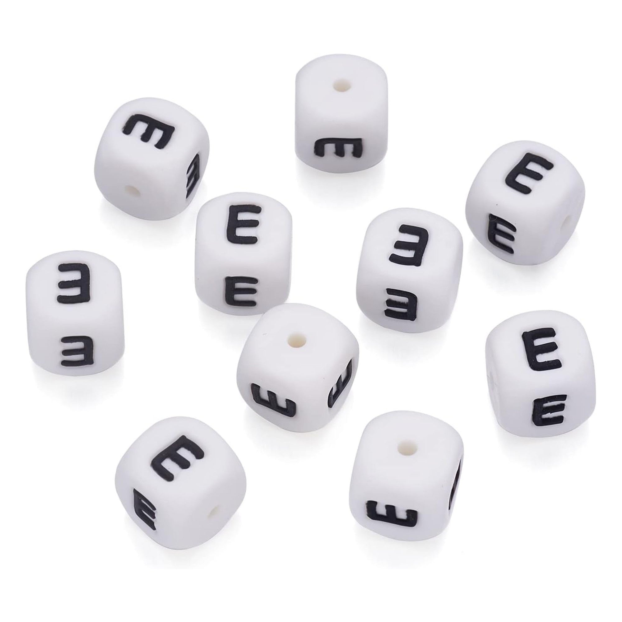 lettera alfabeto E in silicone alimentare 12mm per portachiavi e scritte personalizzate