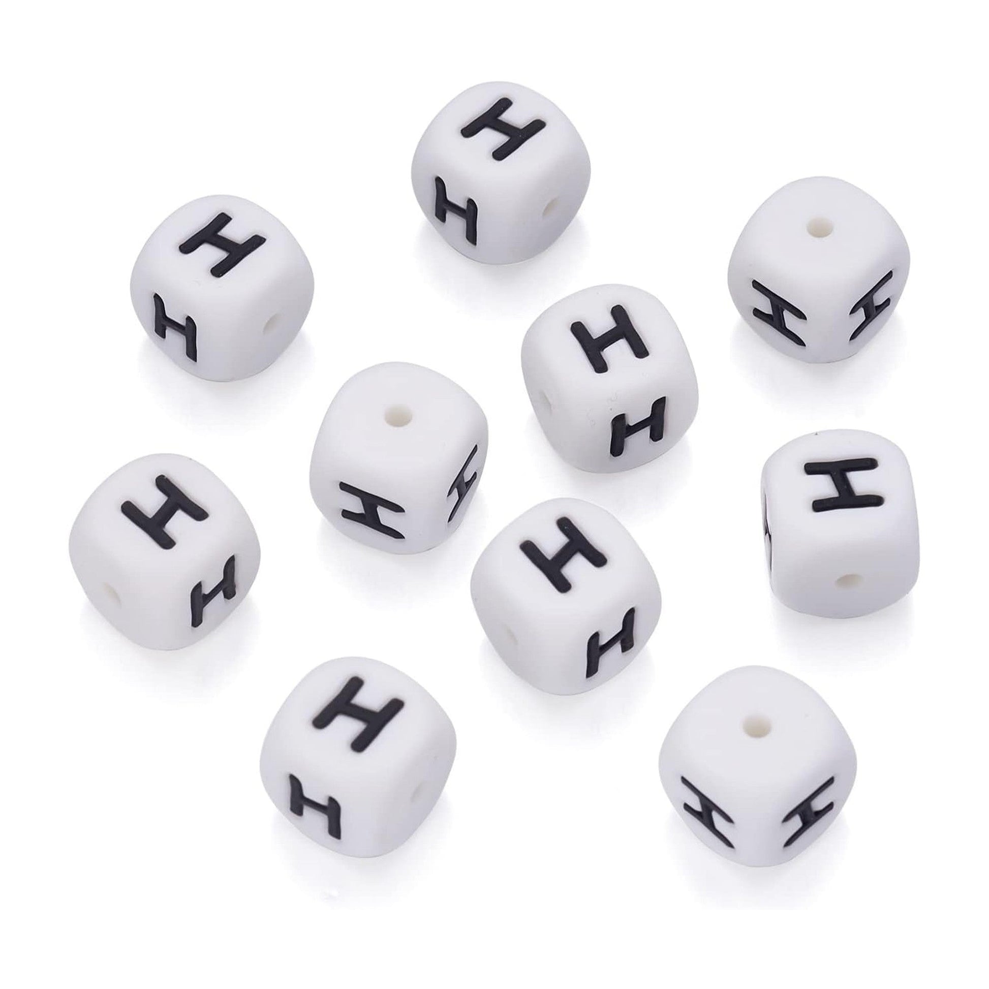 lettera alfabeto H in silicone alimentare 12mm per portachiavi e scritte personalizzate