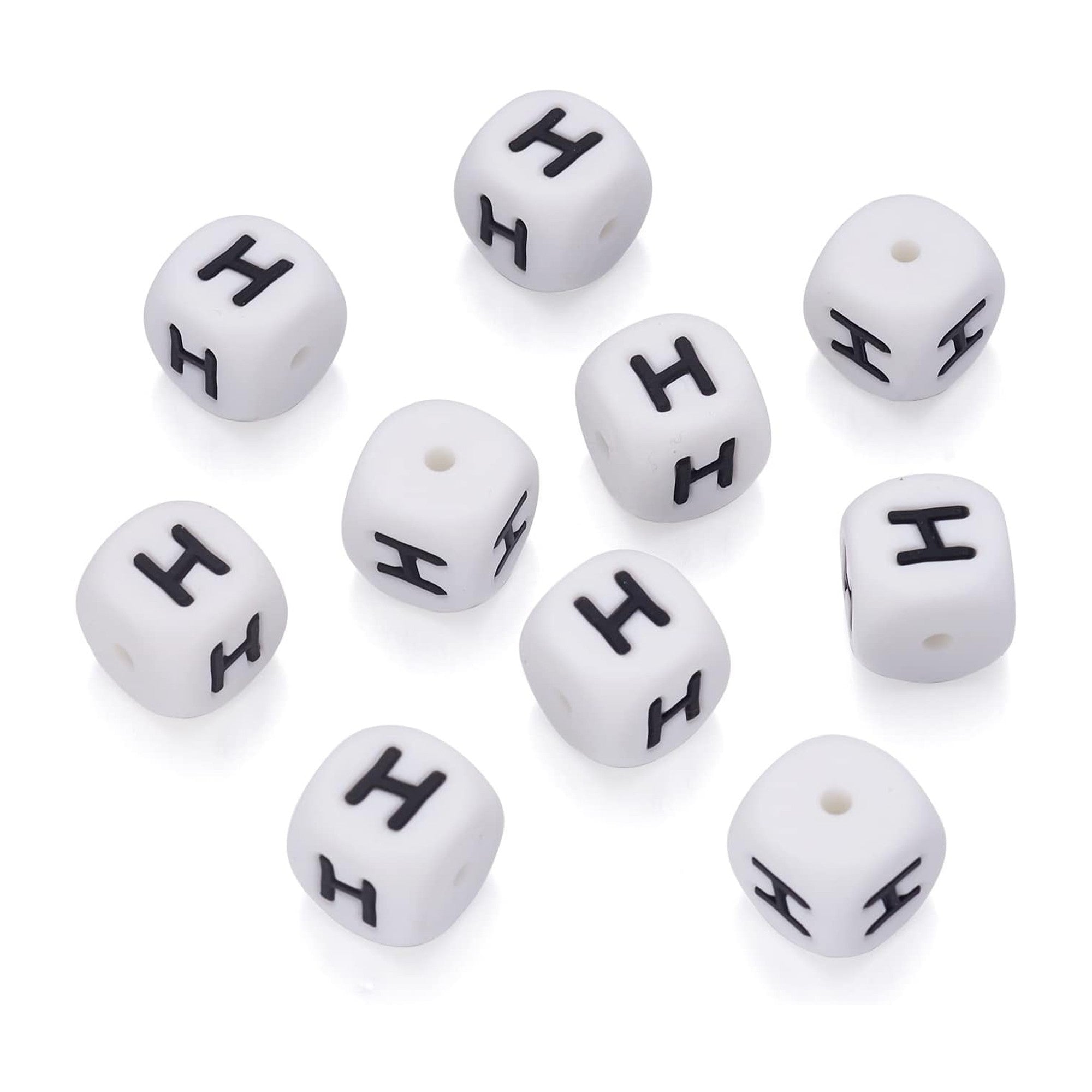lettera alfabeto H in silicone alimentare 12mm per portachiavi e scritte personalizzate