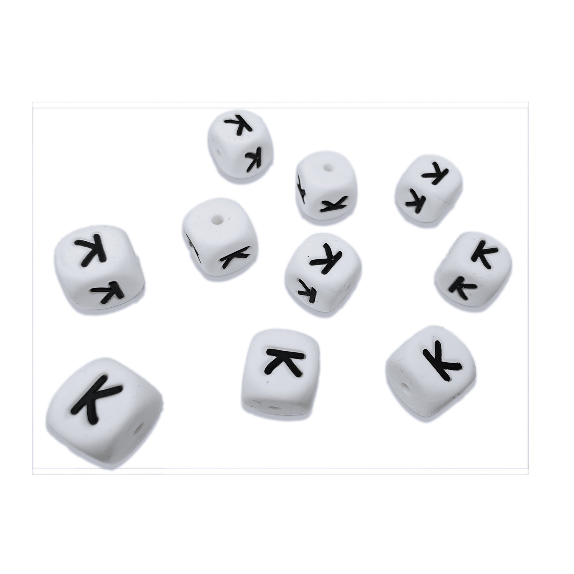 lettera alfabeto K in silicone alimentare 12mm per portachiavi e scritte personalizzate
