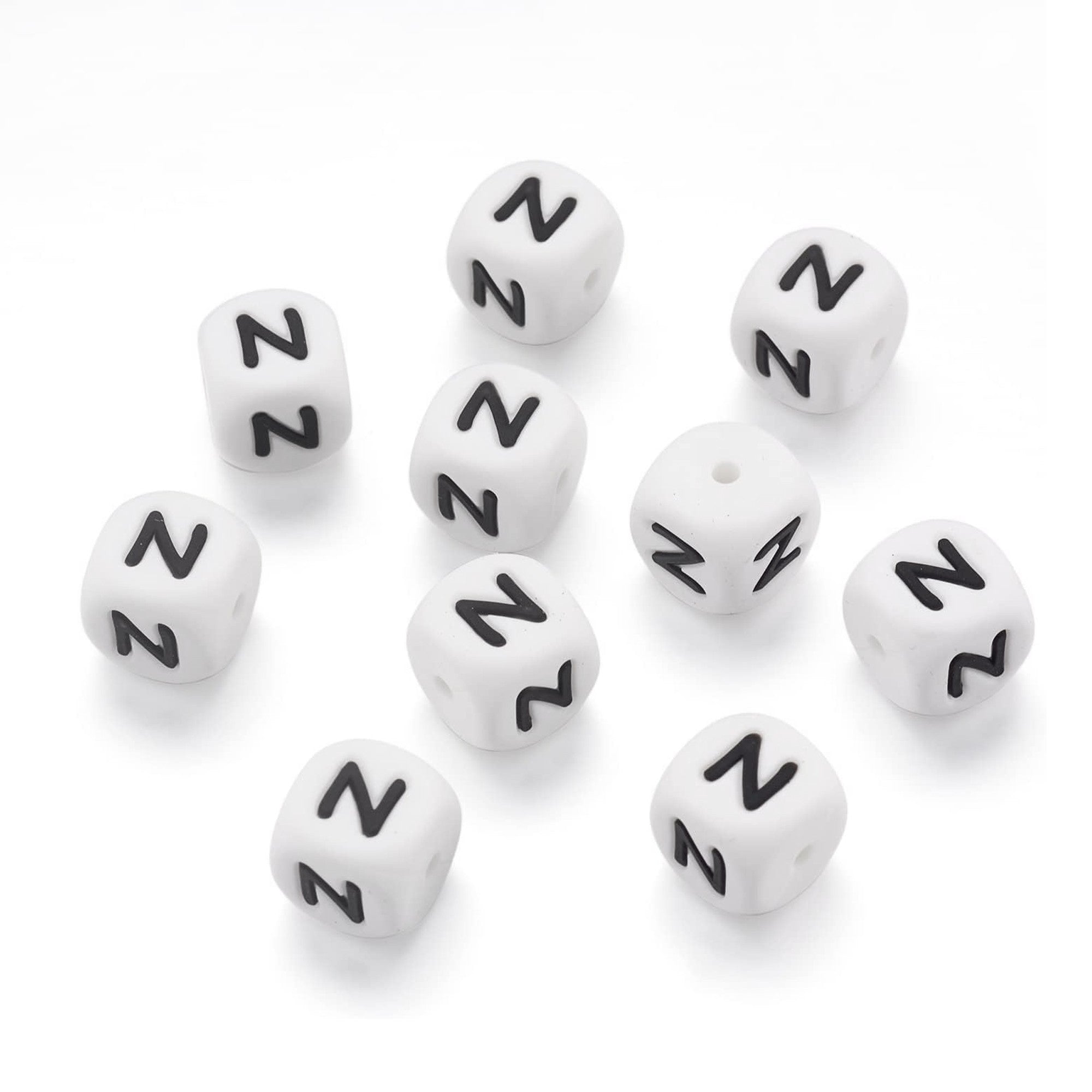 lettera alfabeto N in silicone alimentare 12mm per portachiavi e scritte personalizzate