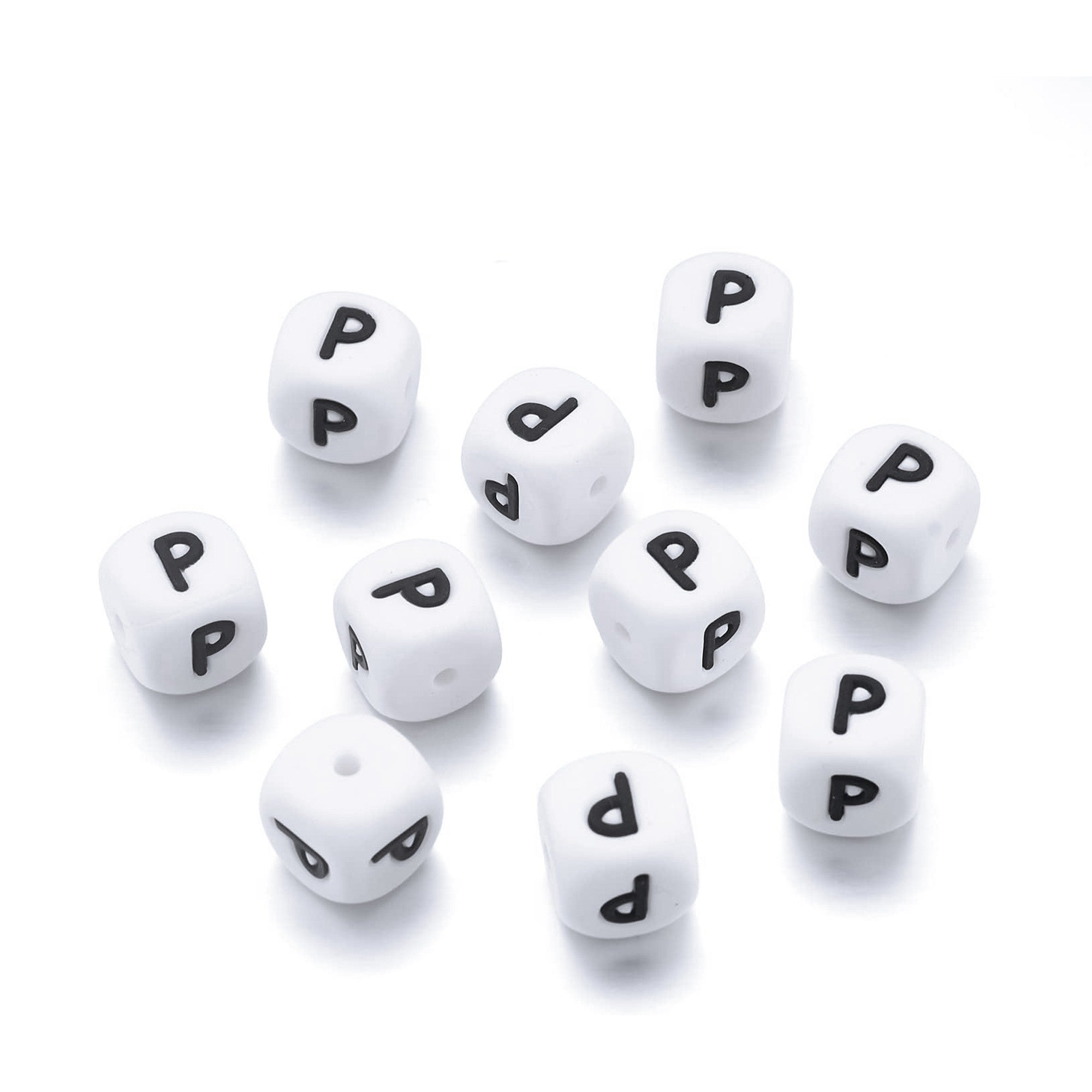 lettera alfabeto P in silicone alimentare 12mm per portachiavi e scritte personalizzate