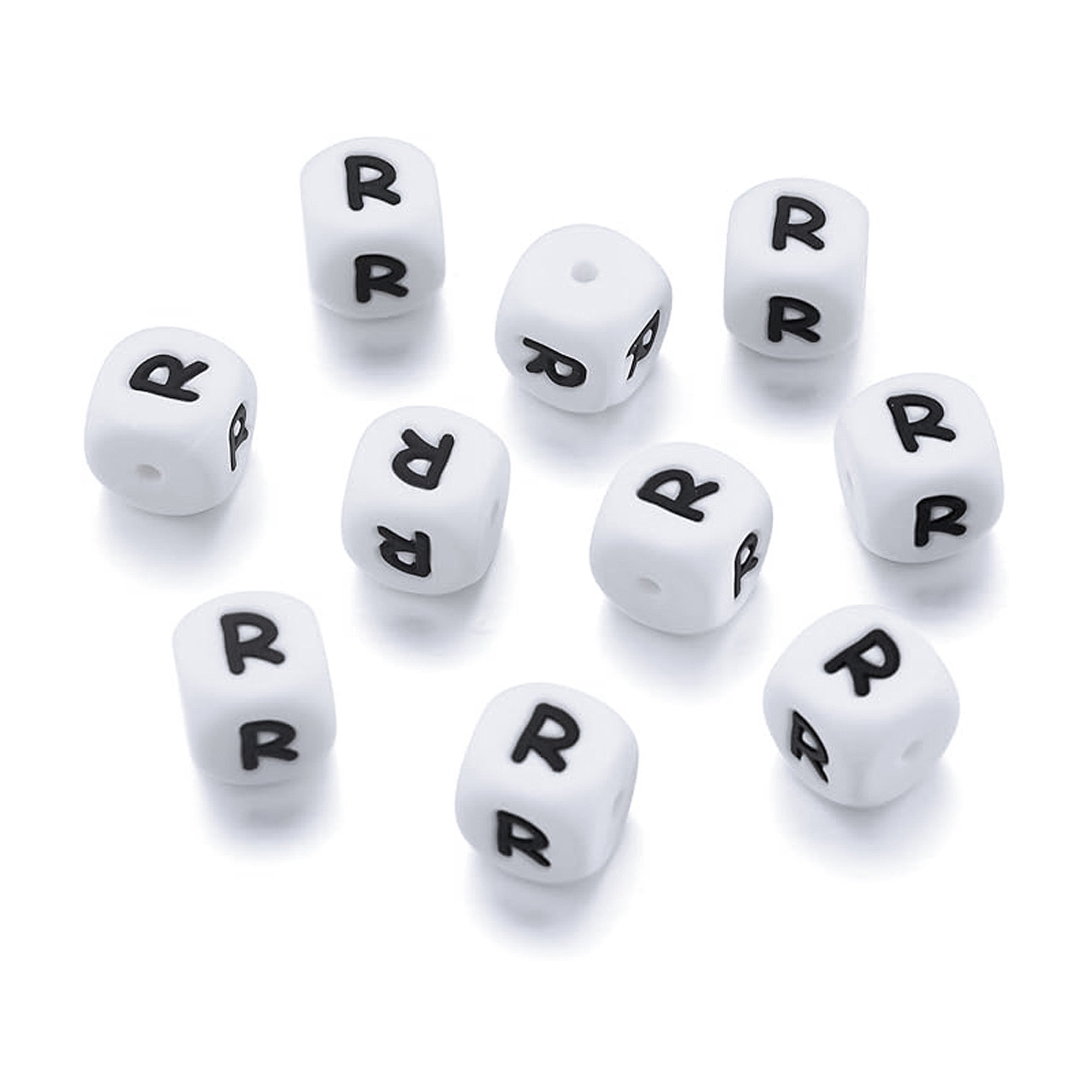 lettera alfabeto R in silicone alimentare 12mm per portachiavi e scritte personalizzate