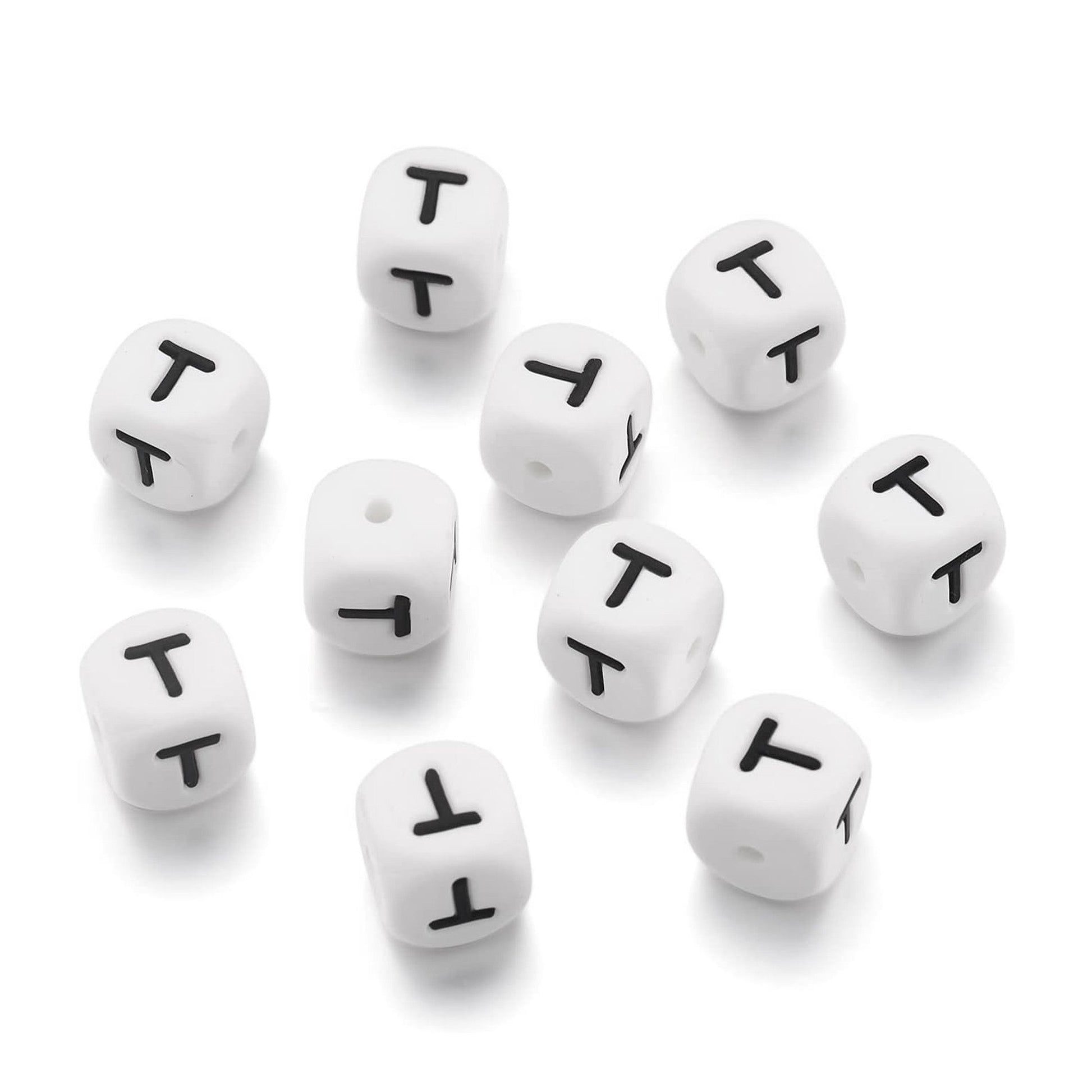 lettera alfabeto T in silicone alimentare 12mm per portachiavi e scritte personalizzate