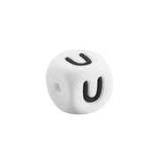 lettera U in silicone alimentare 12mm per dentizione e scritte personalizzate