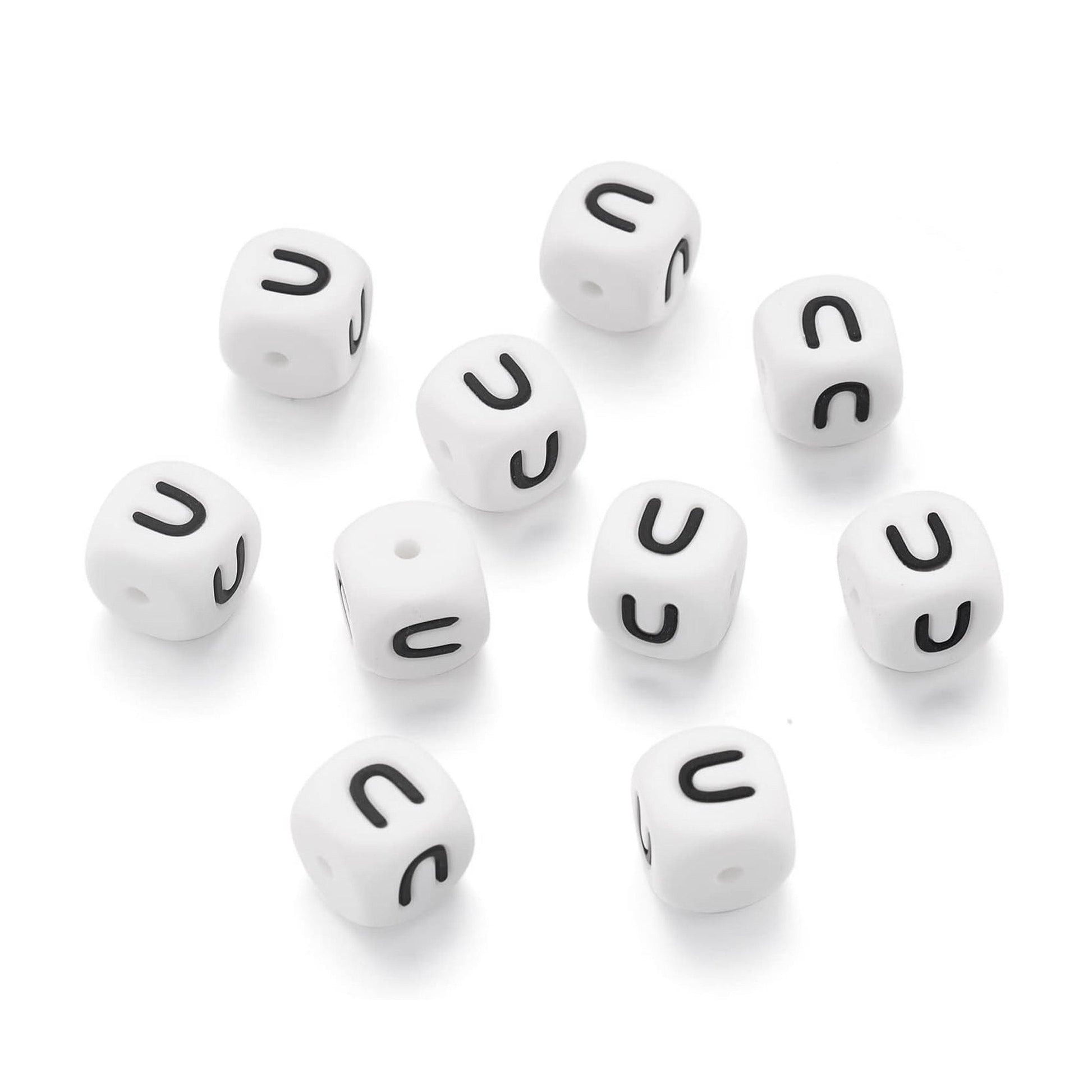 lettera alfabeto U in silicone alimentare 12mm per portachiavi e scritte personalizzate