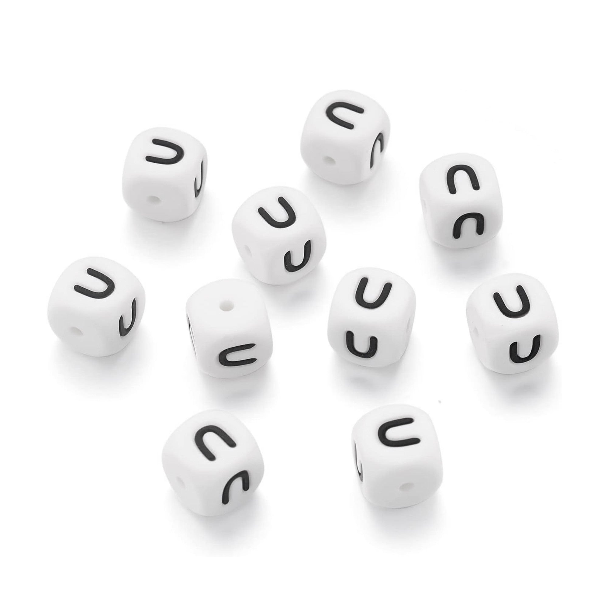 lettera alfabeto U in silicone alimentare 12mm per portachiavi e scritte personalizzate