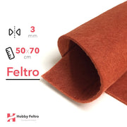 Feltro 50x70cm 3mm Rosso Mattone COD.83