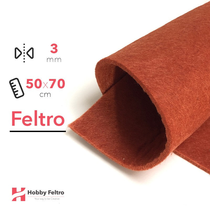 Feltro 50x70cm 3mm Rosso Mattone COD.83