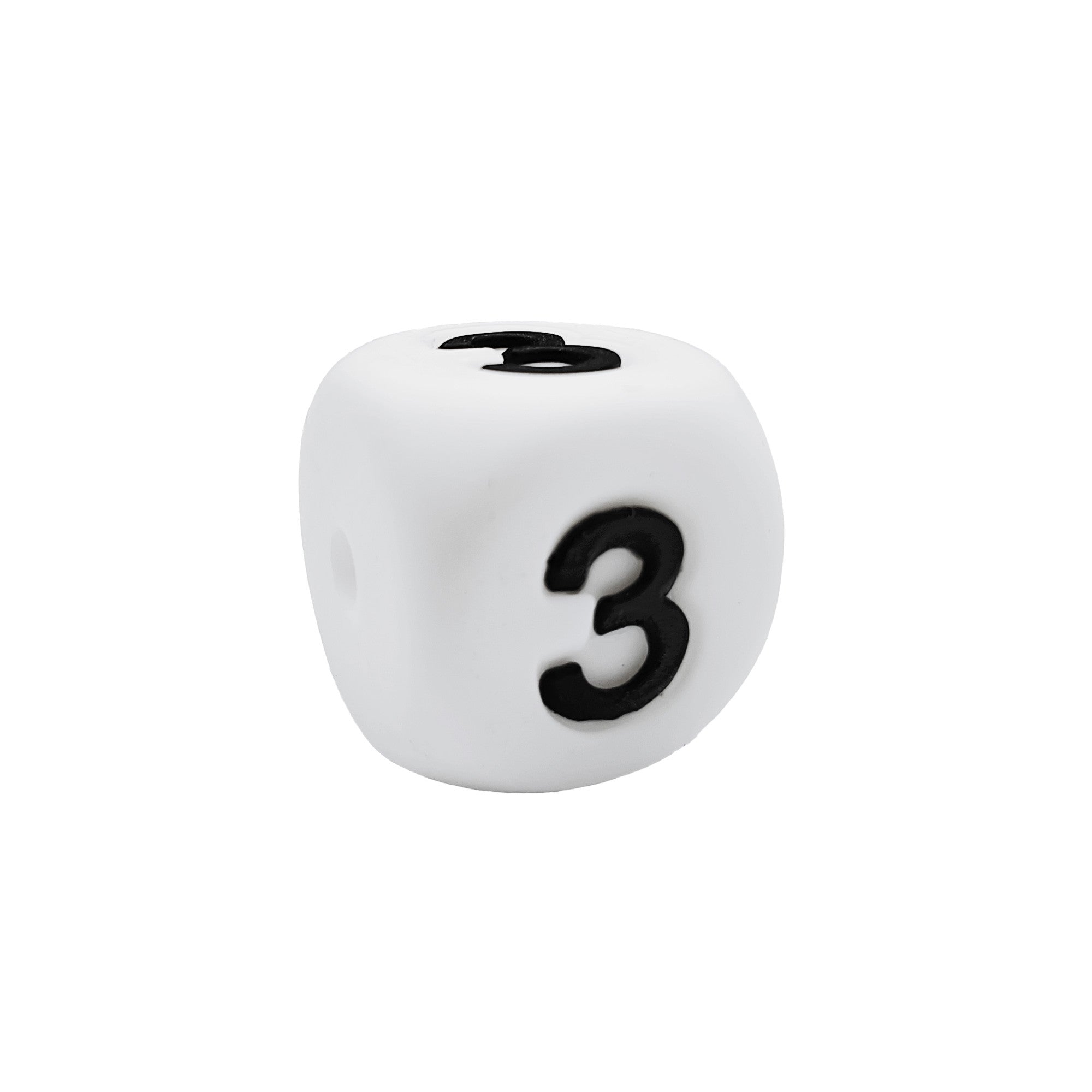 numero 3 in silicone alimentare 12mm per dentizione e scritte personalizzate