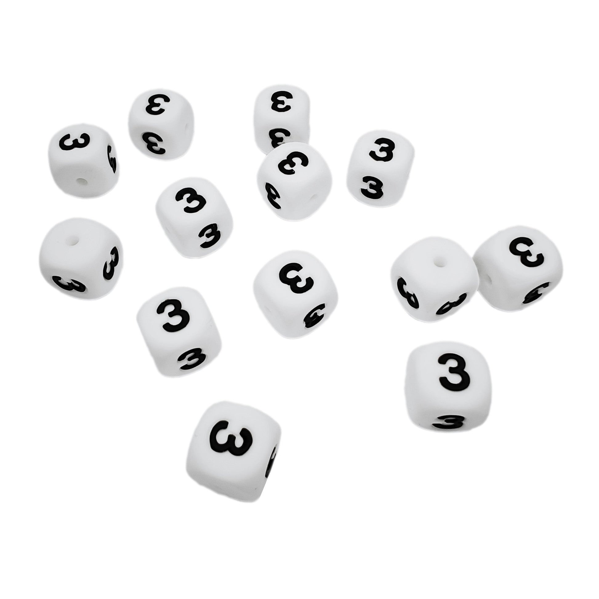 numero 3 in silicone alimentare 12mm per portachiavi e scritte personalizzate