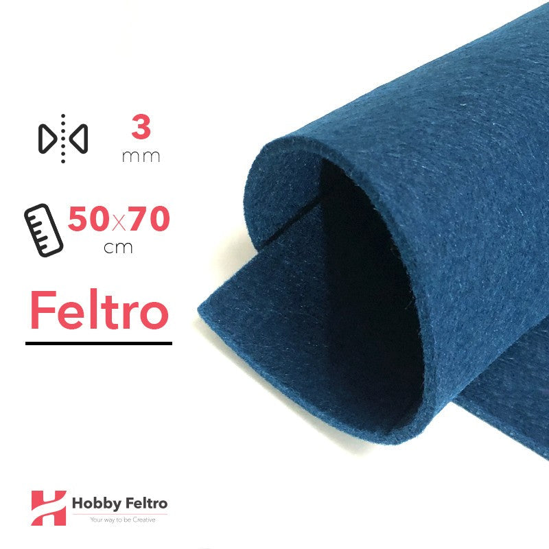 Feltro 50x70cm 3mm Blu Reale COD.82