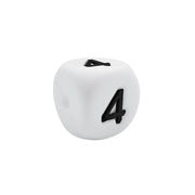 numero 4 in silicone alimentare 12mm per dentizione e scritte personalizzate