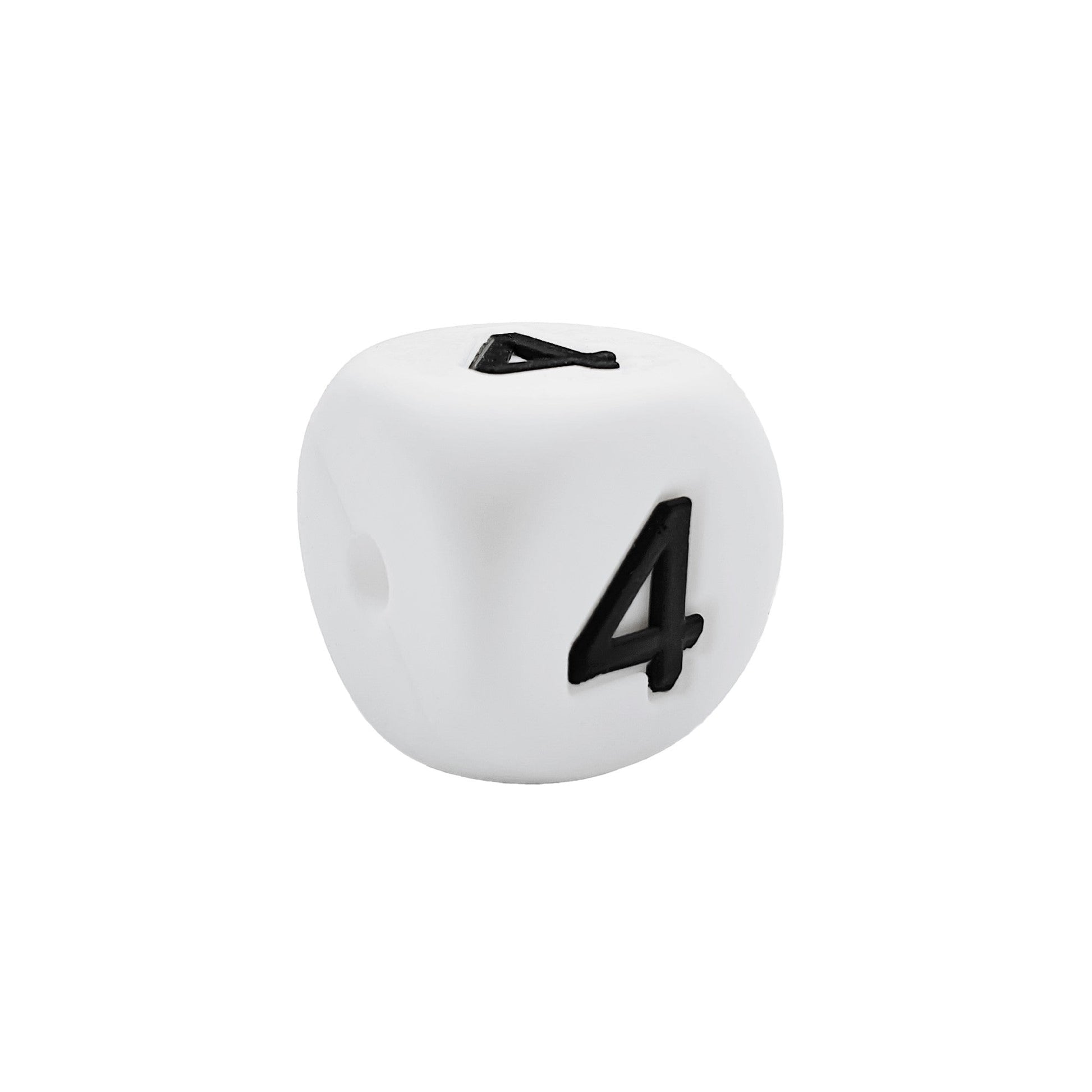 numero 4 in silicone alimentare 12mm per dentizione e scritte personalizzate
