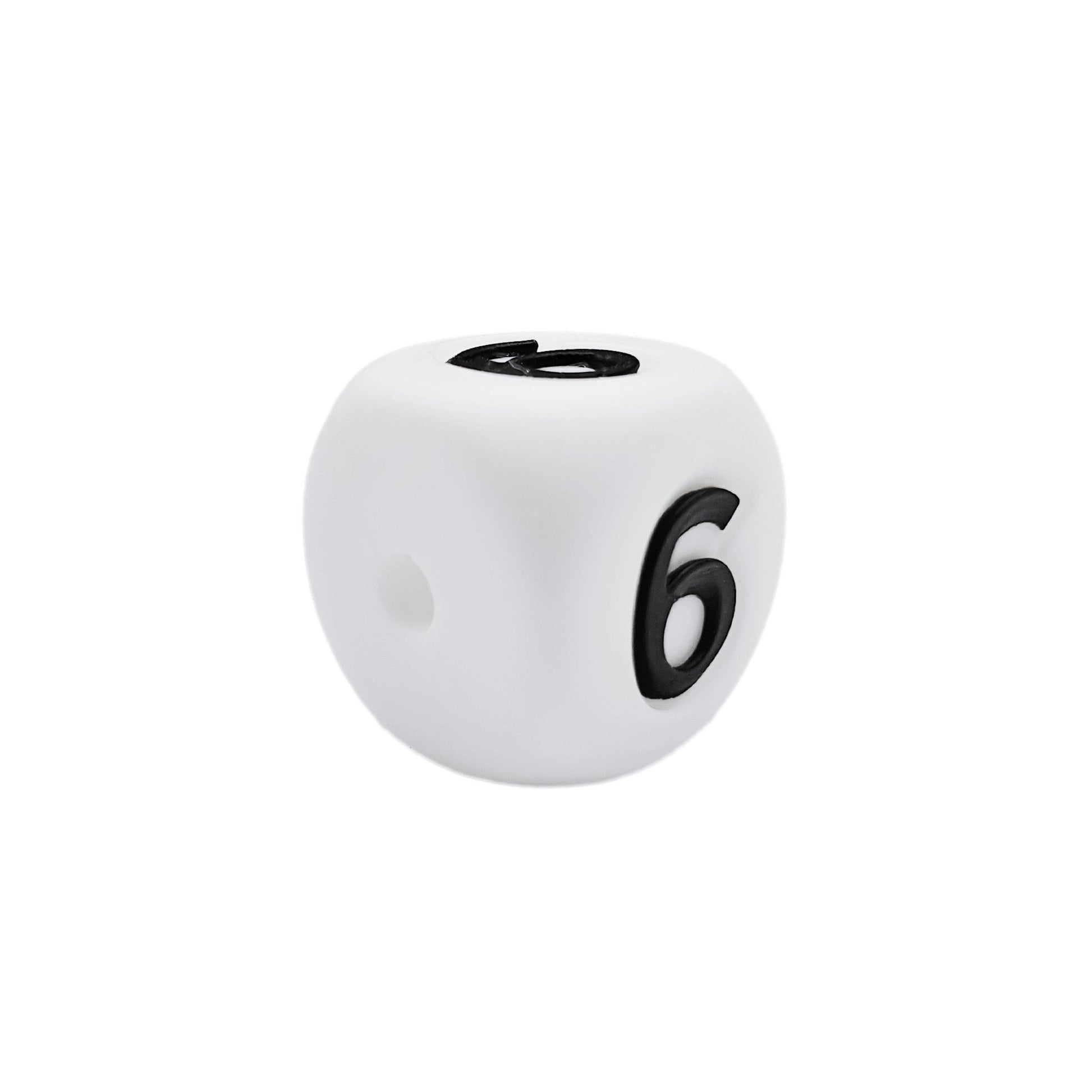 numero 6 in silicone alimentare 12mm per dentizione e scritte personalizzate