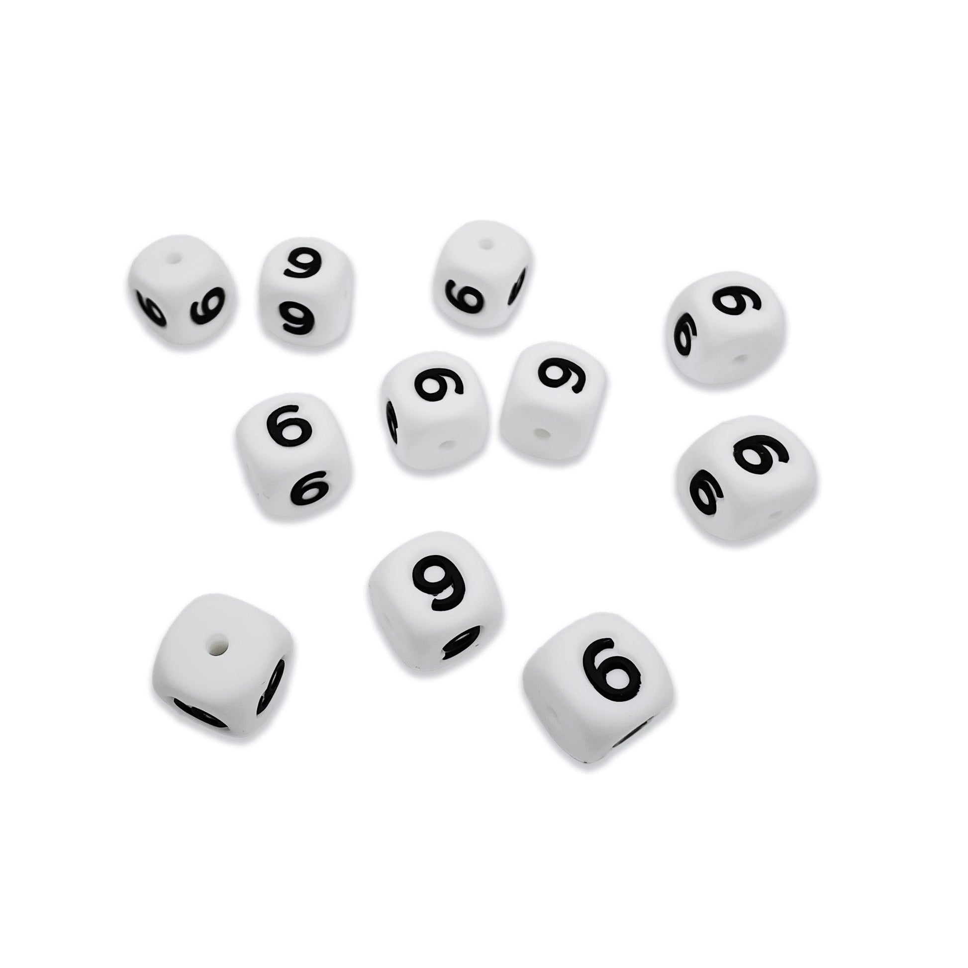 numero 6 in silicone alimentare 12mm per portachiavi e scritte personalizzate