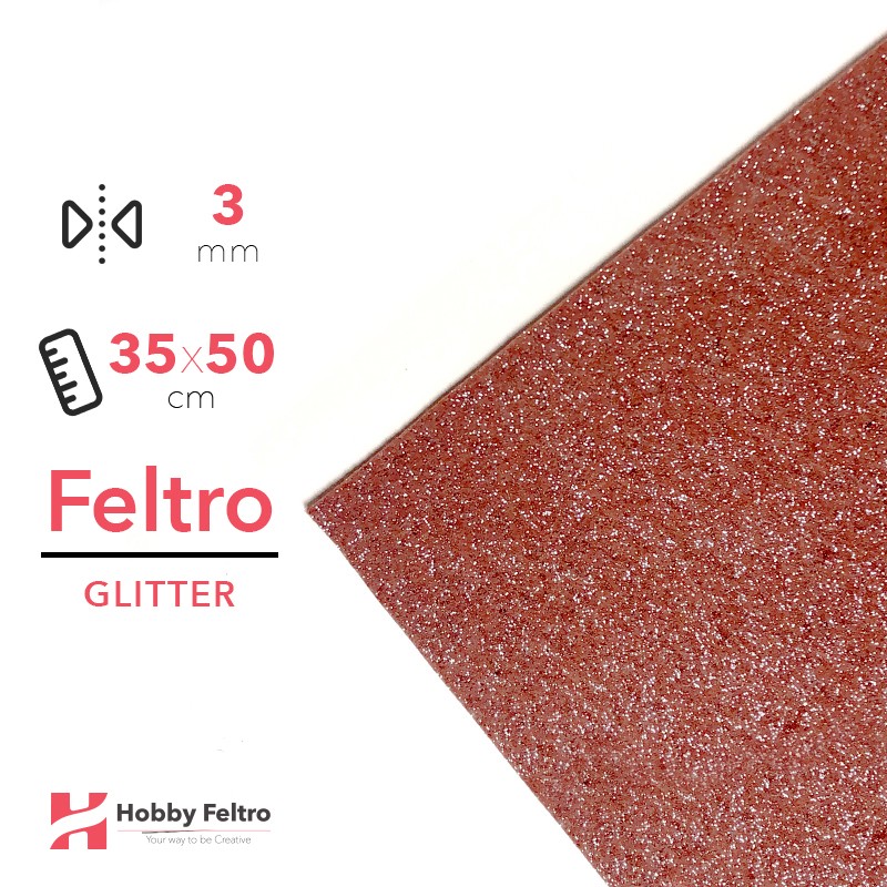Feltro Glitter 35x50cm 3mm Rosso Scuro COD.02