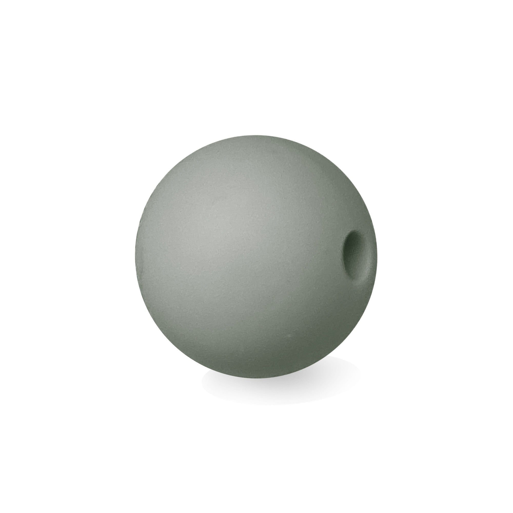 perlina sfera 15mm in silicone alimentare verde oliva