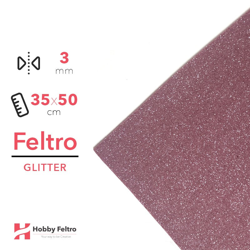 Feltro Glitter 35x50cm 3mm Viola Prugna COD.70