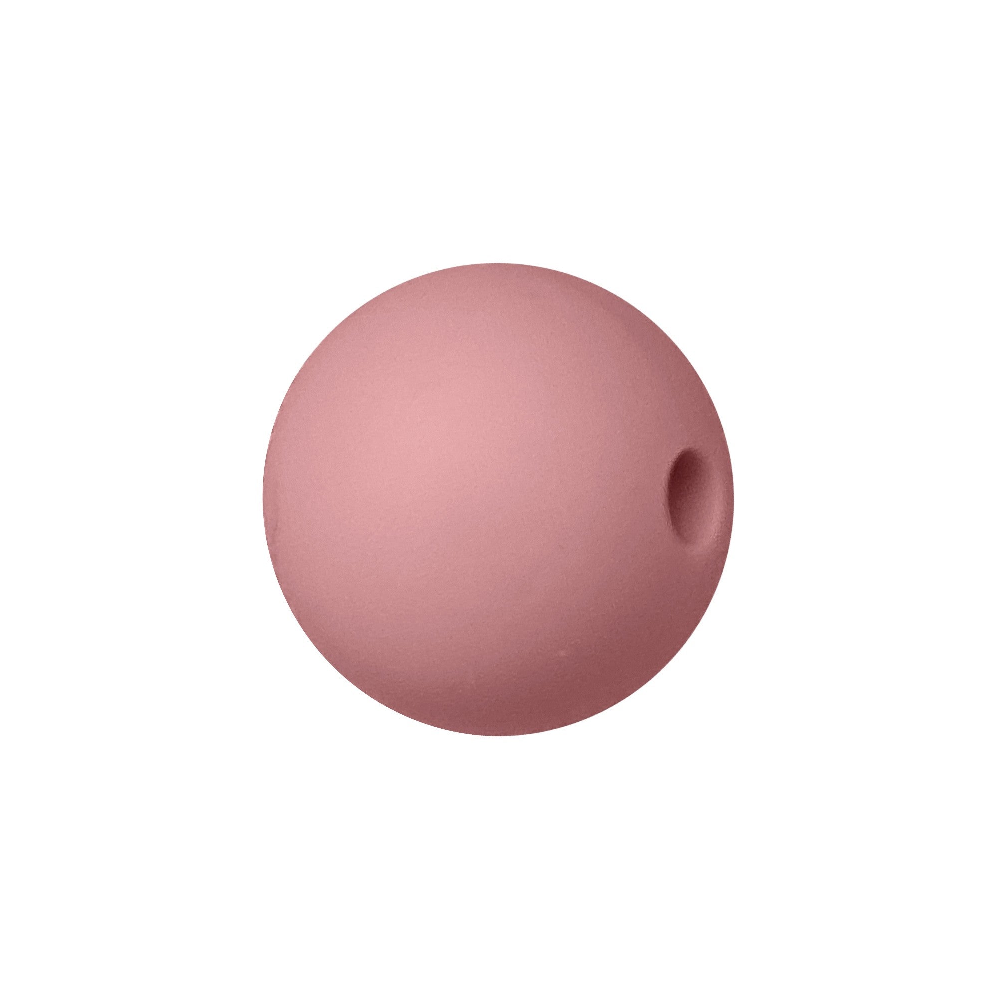 perlina sfera 19mm in silicone alimentare rosa antico
