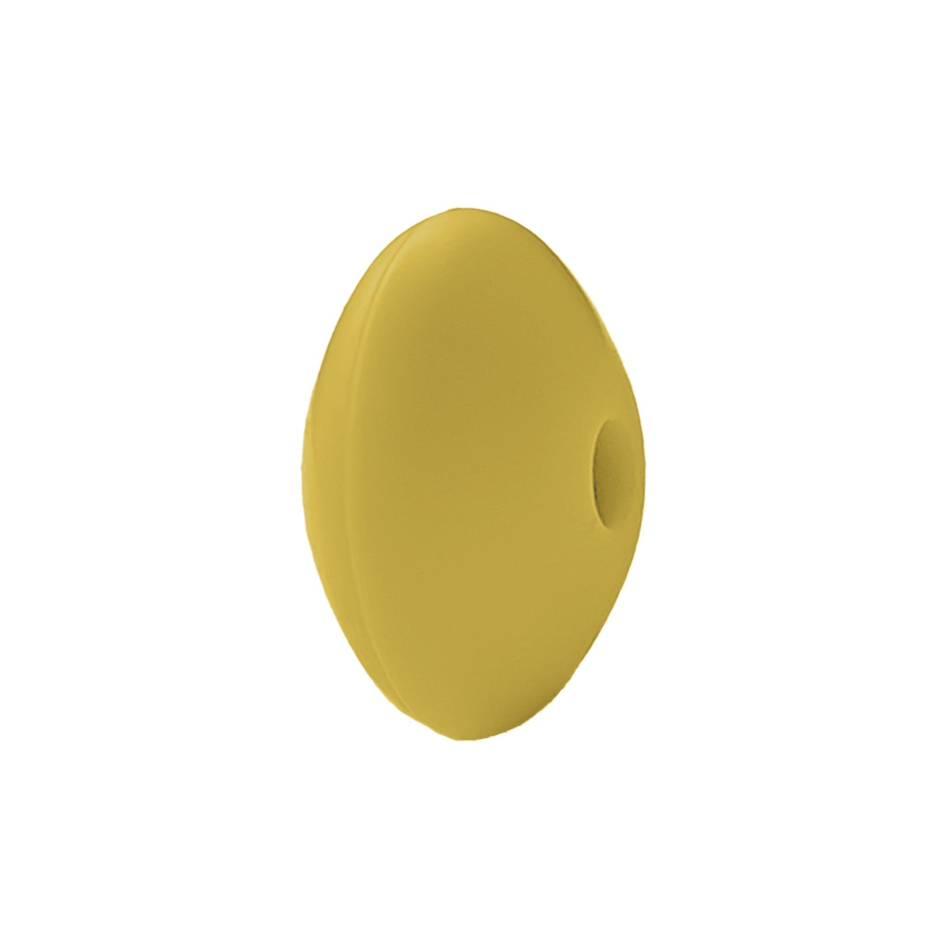 perlina schiacciata separatore 12x7mm in silicone alimentare giallo senape