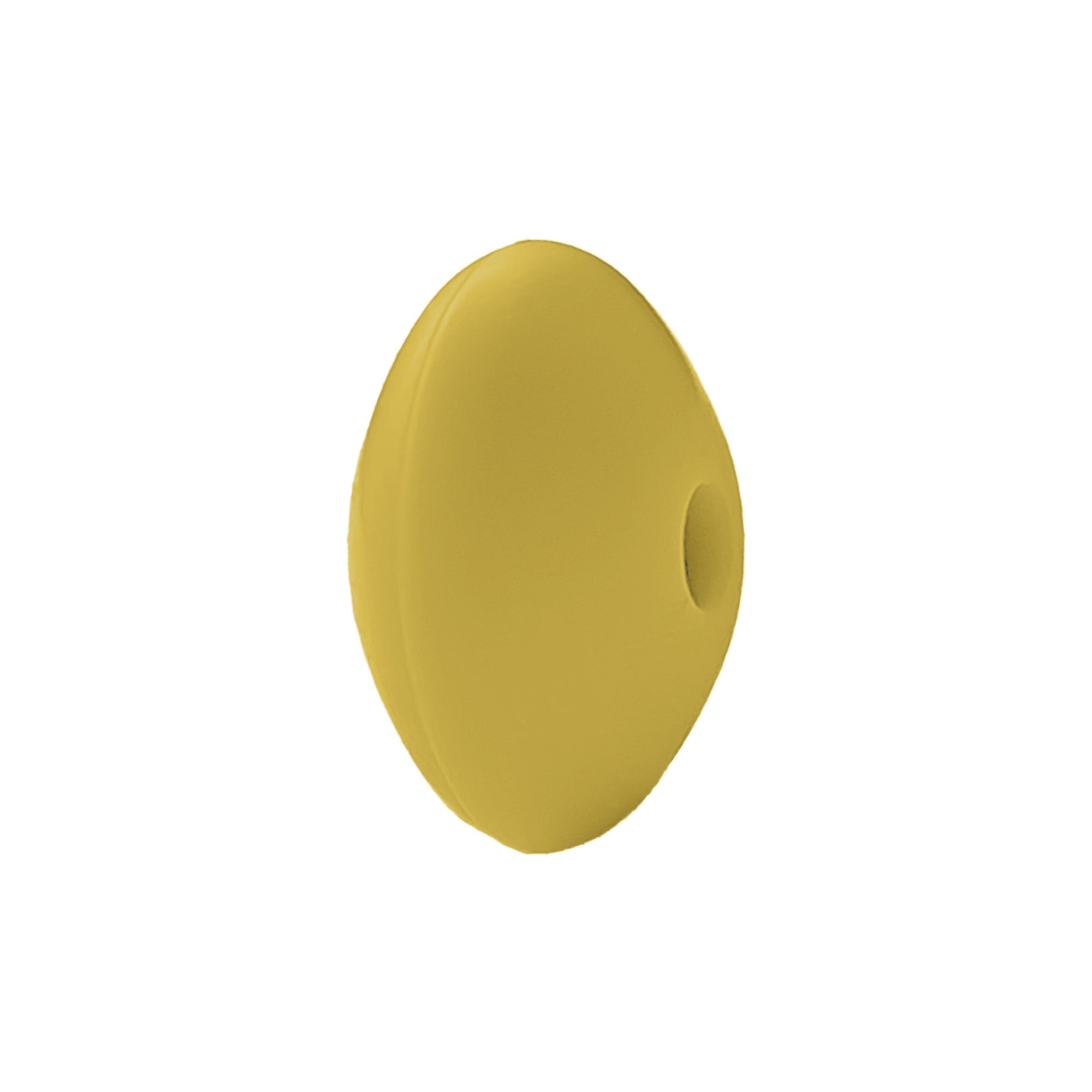 perlina schiacciata separatore 12x7mm in silicone alimentare giallo senape