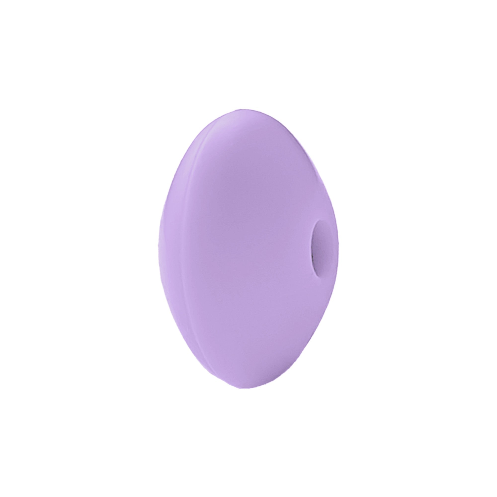 perlina schiacciata separatore 12x7mm in silicone alimentare lilla