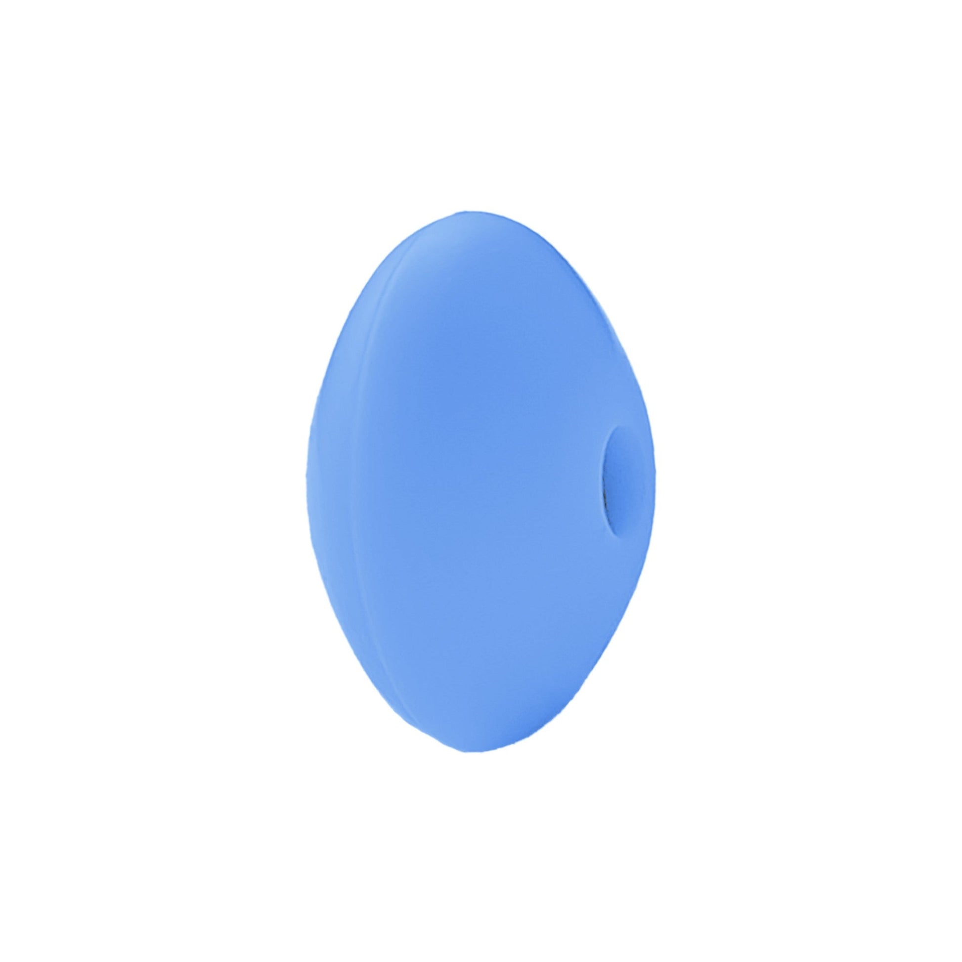 perlina schiacciata separatore 12x7mm in silicone alimentare Celeste Scuro