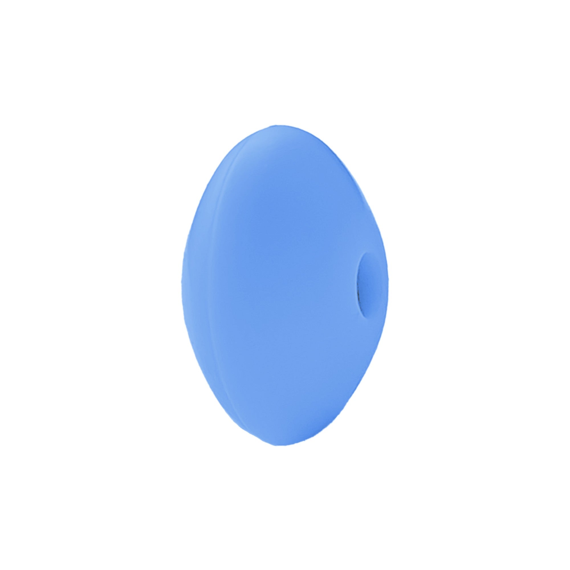 perlina schiacciata separatore 12x7mm in silicone alimentare Celeste Scuro