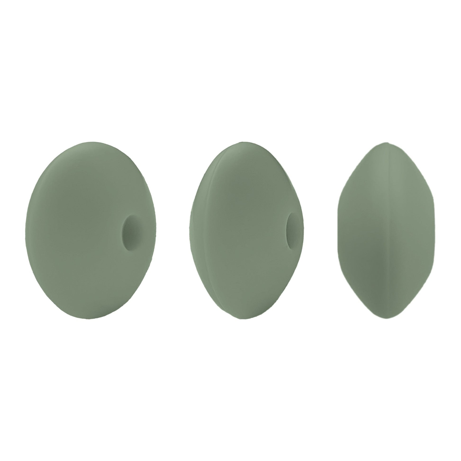 perlina schiacciata separatore 12x7mm in silicone alimentare militare