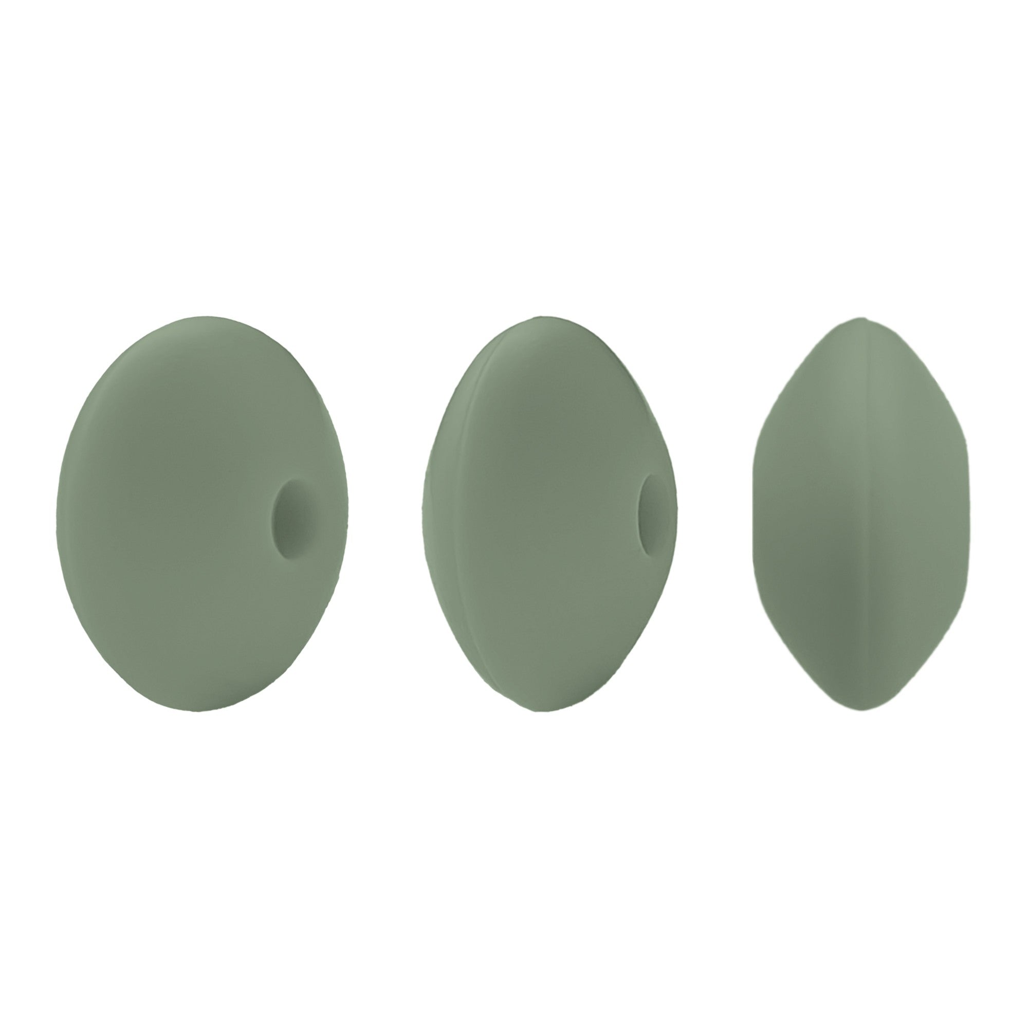 perlina schiacciata separatore 12x7mm in silicone alimentare militare