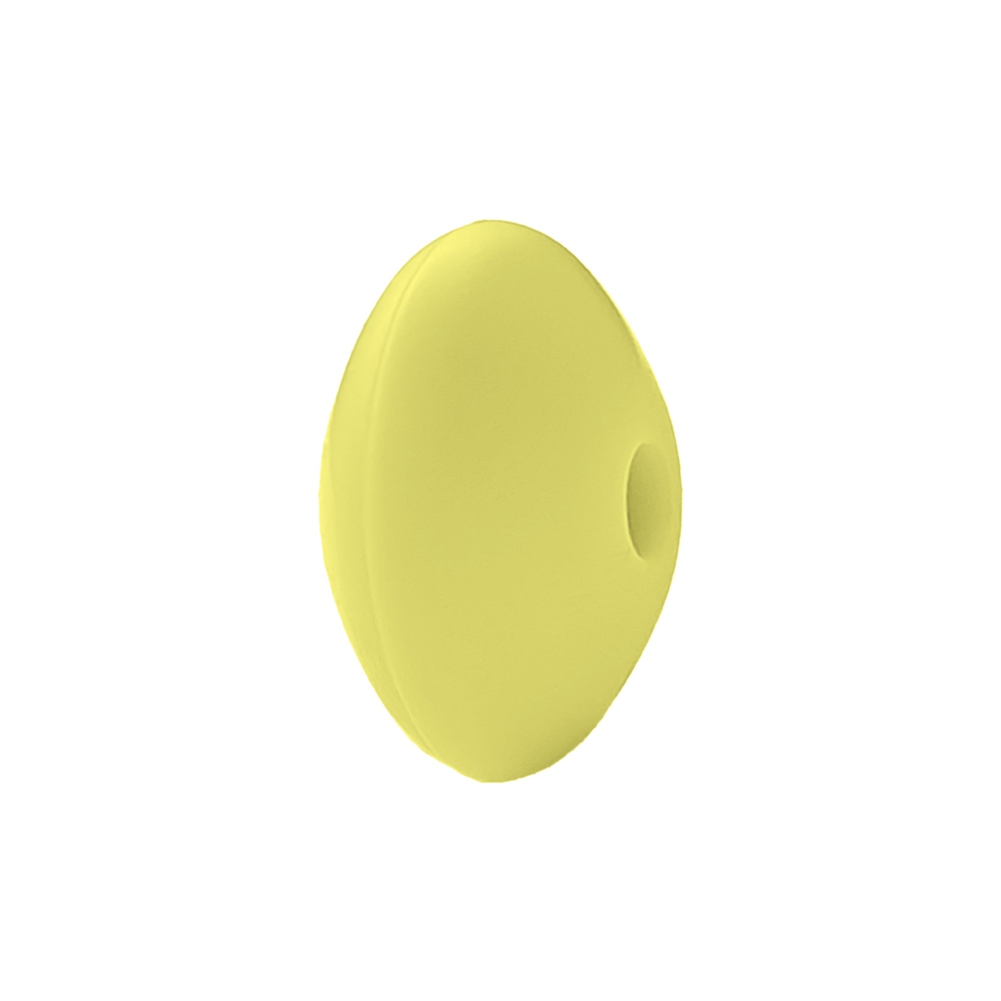 perlina schiacciata separatore 12x7mm in silicone alimentare giallo pulcino
