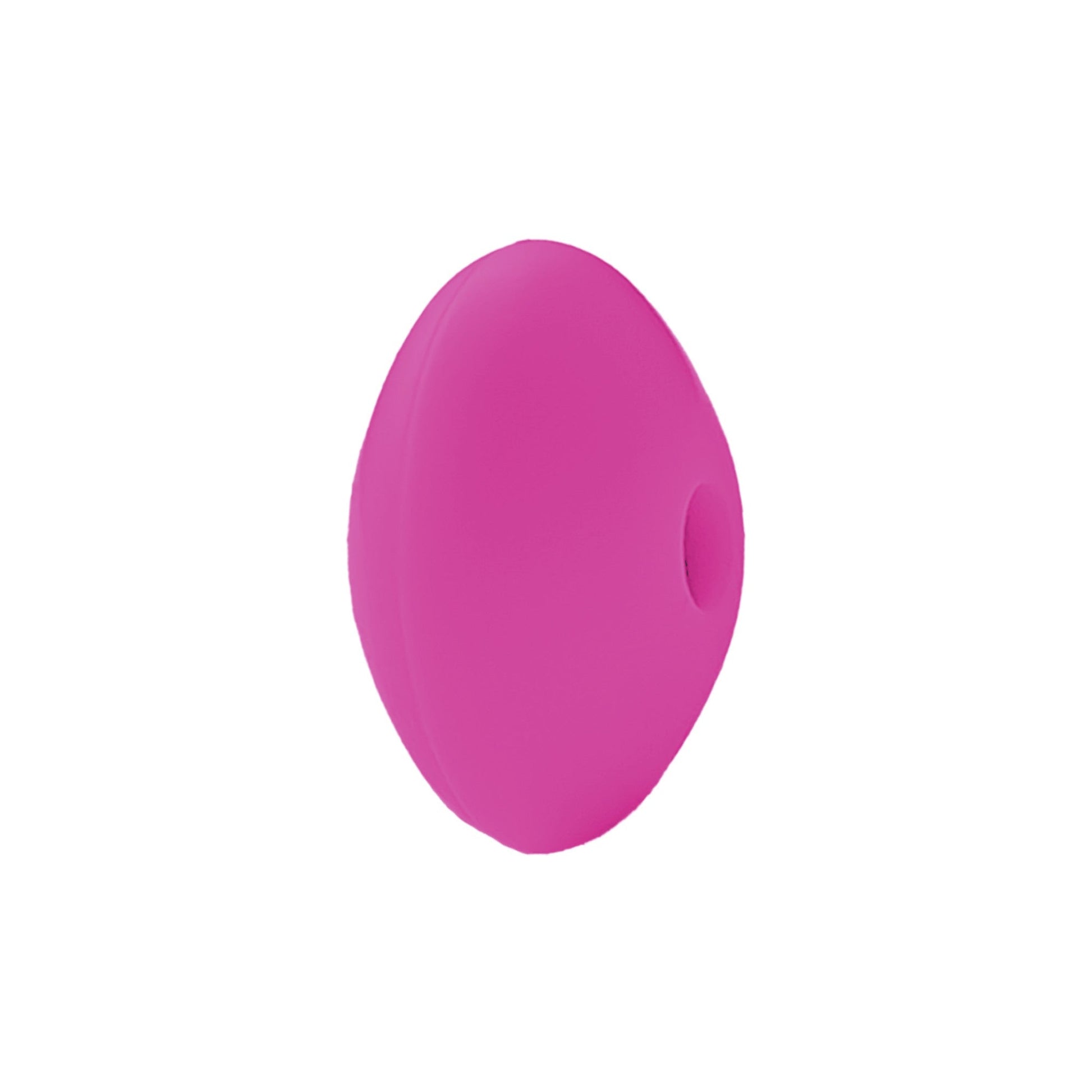 perlina schiacciata separatore 12x7mm in silicone alimentare fucsia