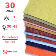 Kit Risparmio Pannolenci Glitter 30x45cm 1mm 30 pezzi