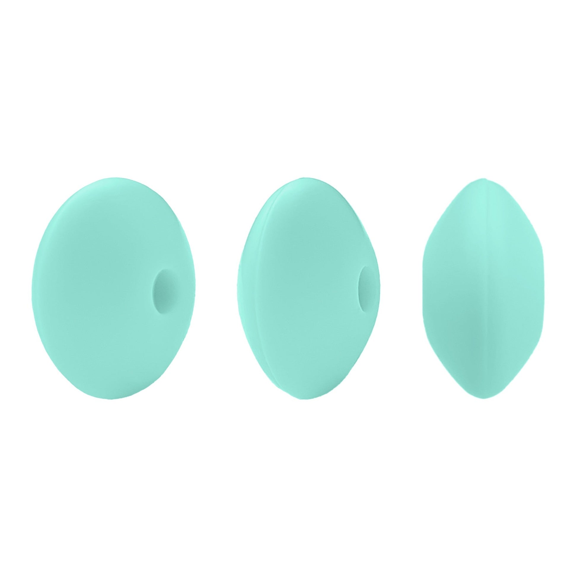 perlina schiacciata separatore 12x7mm in silicone alimentare verdino