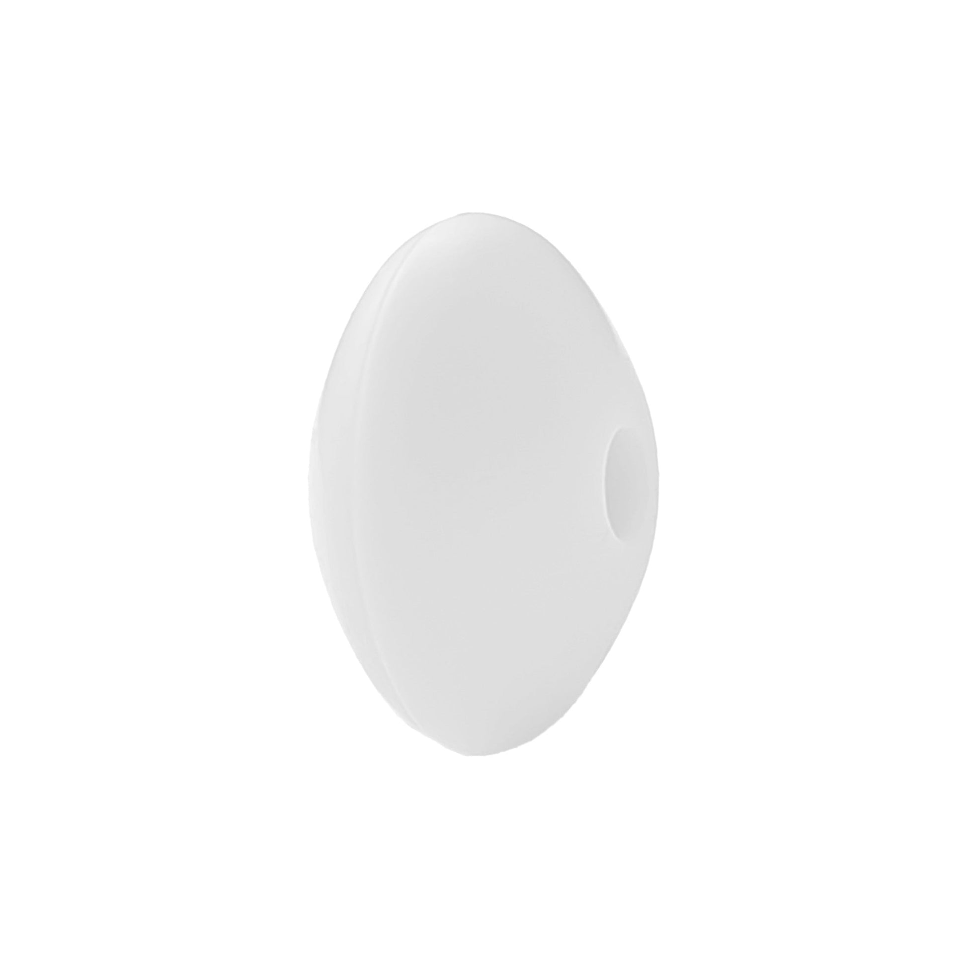 perlina schiacciata separatore 12x7mm in silicone alimentare bianco